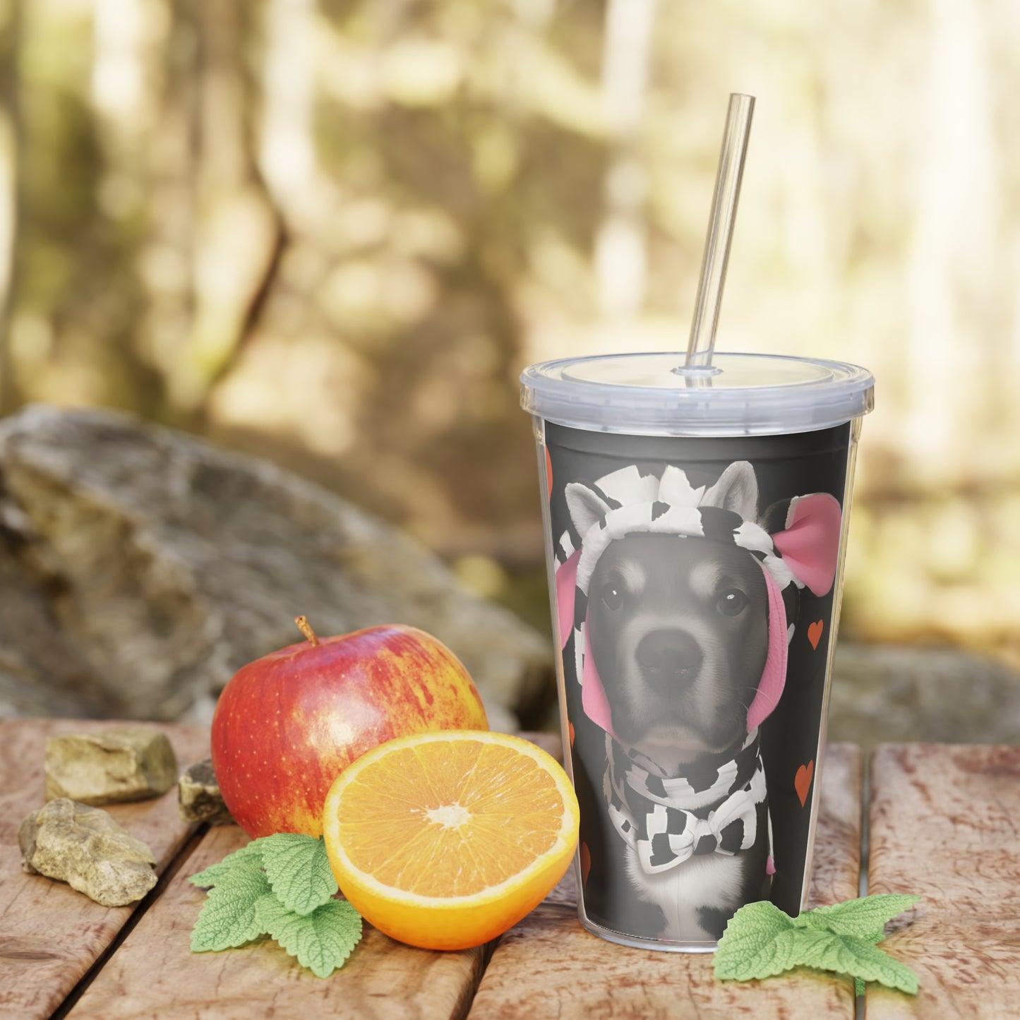 Pitbull Plastic Tumbler with Straw