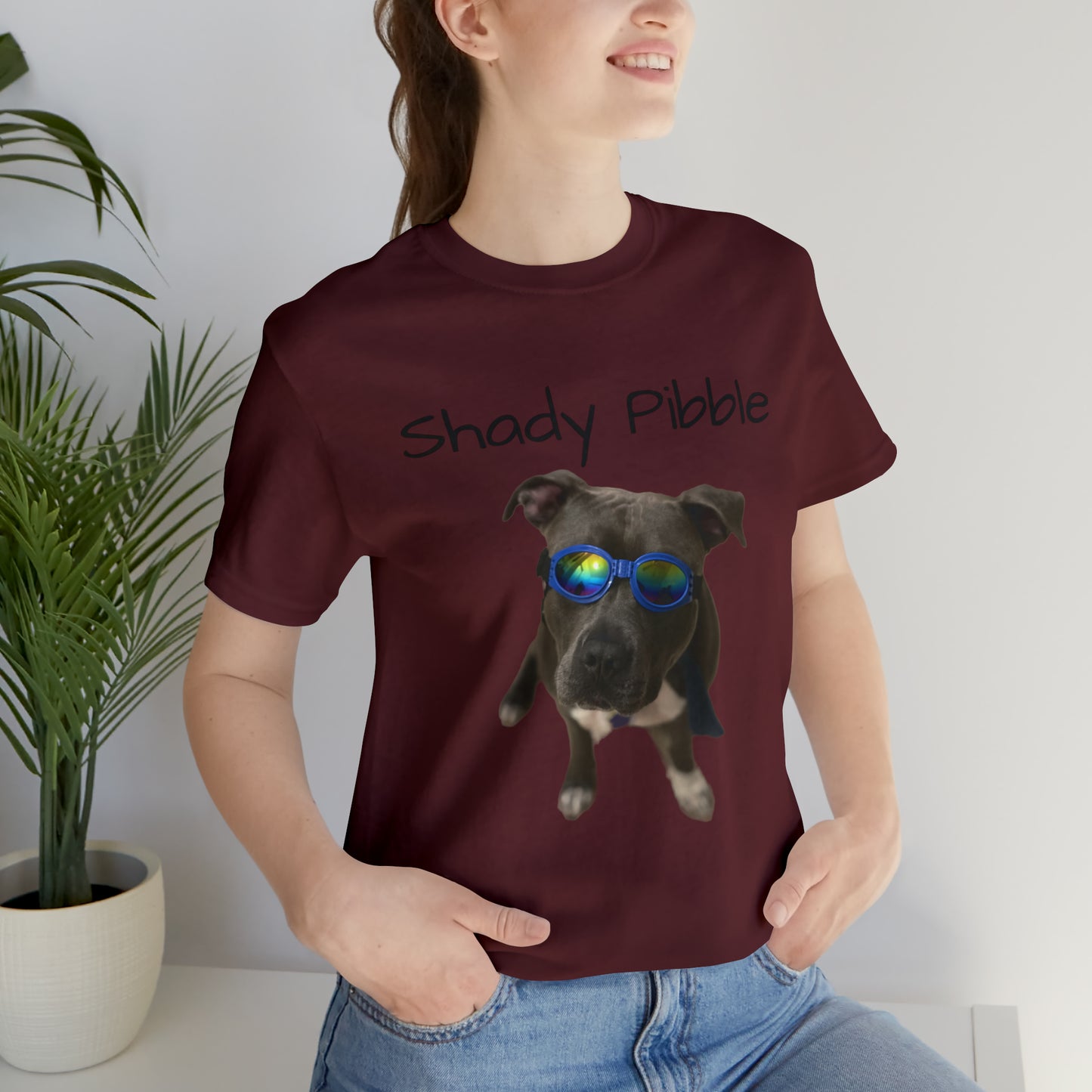 Women's Pitbull Shirt: Shady Pibble with Sunglasses