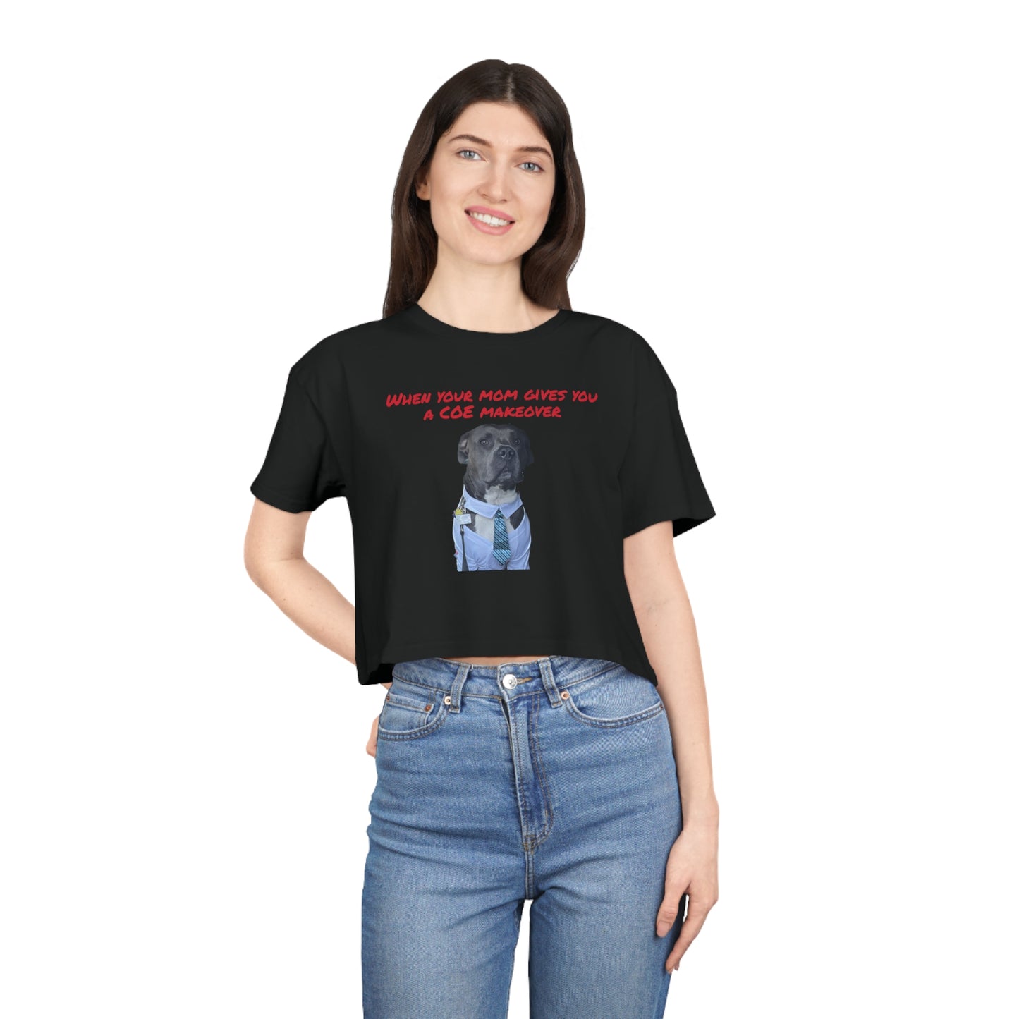 COE Makeover Women's Crop Tee: Pitbull Perfection