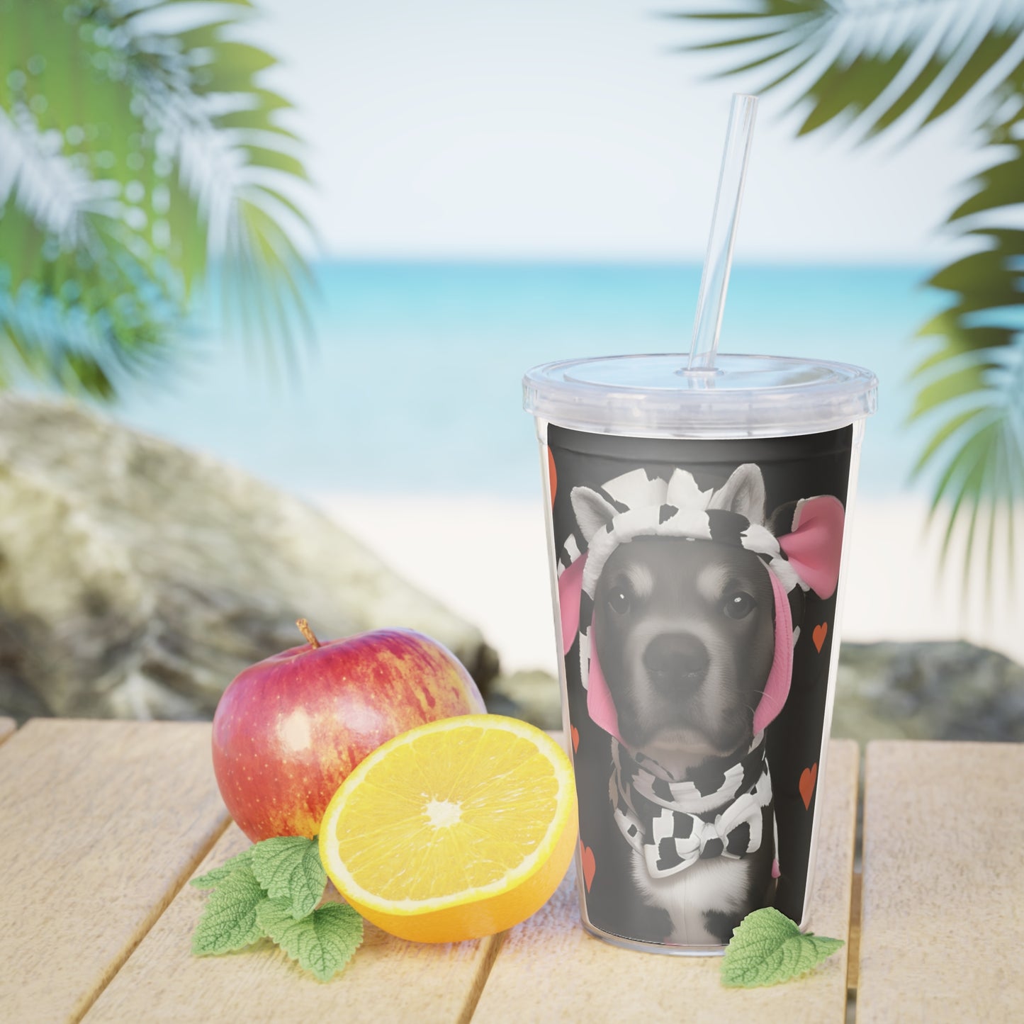 Pitbull Plastic Tumbler with Straw