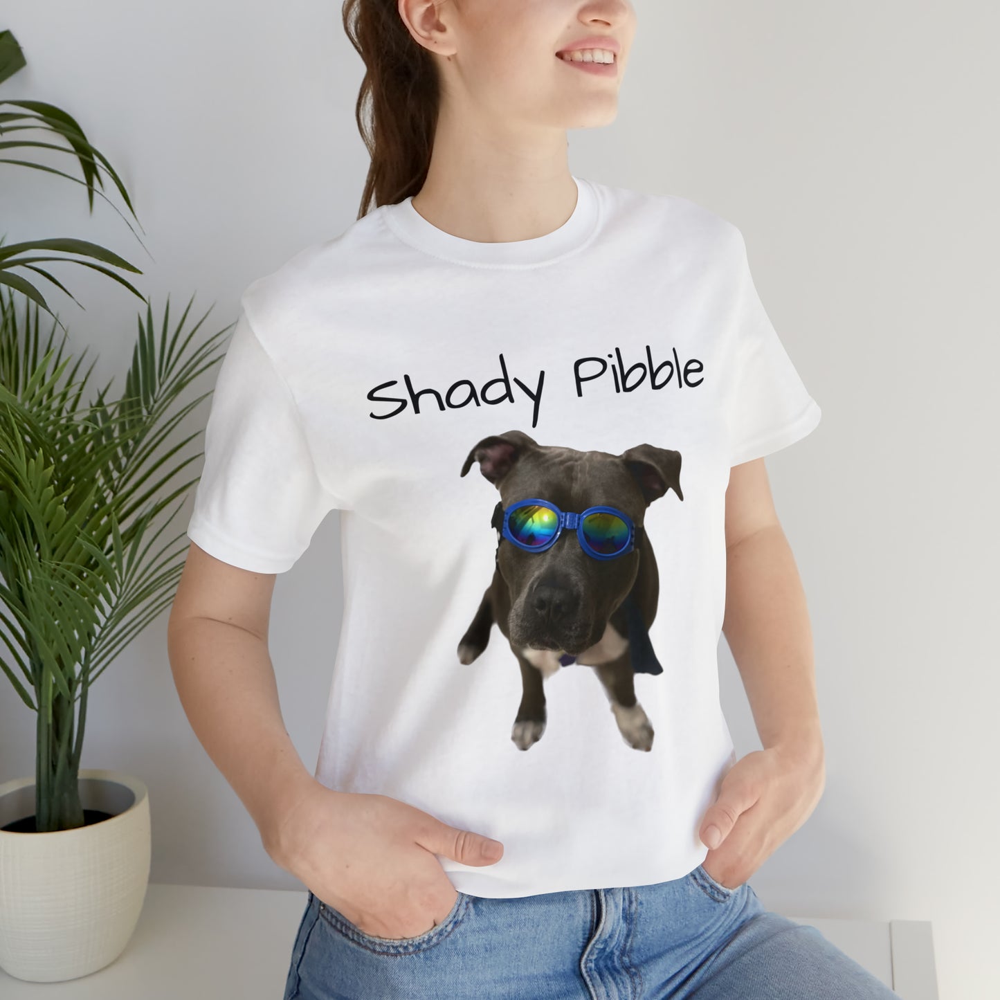 Women's Pitbull Shirt: Shady Pibble with Sunglasses
