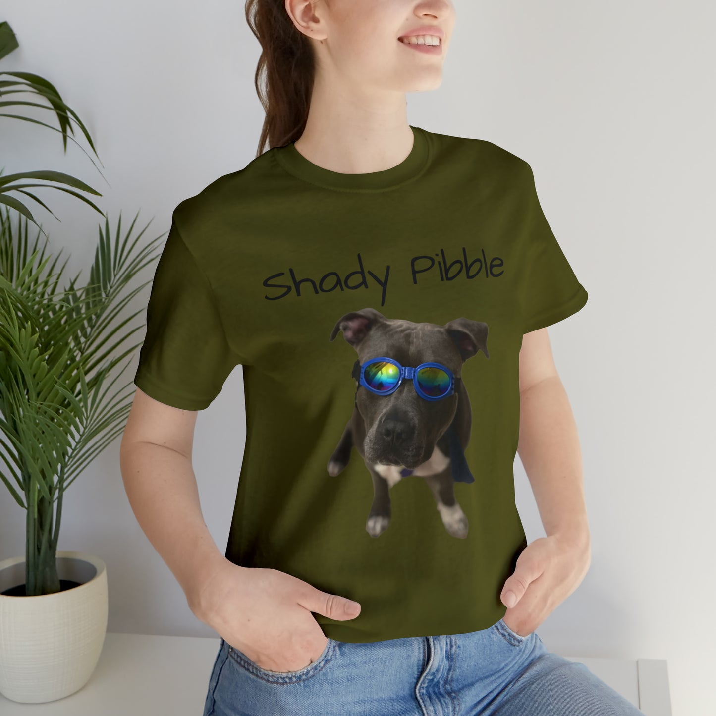 Women's Pitbull Shirt: Shady Pibble with Sunglasses