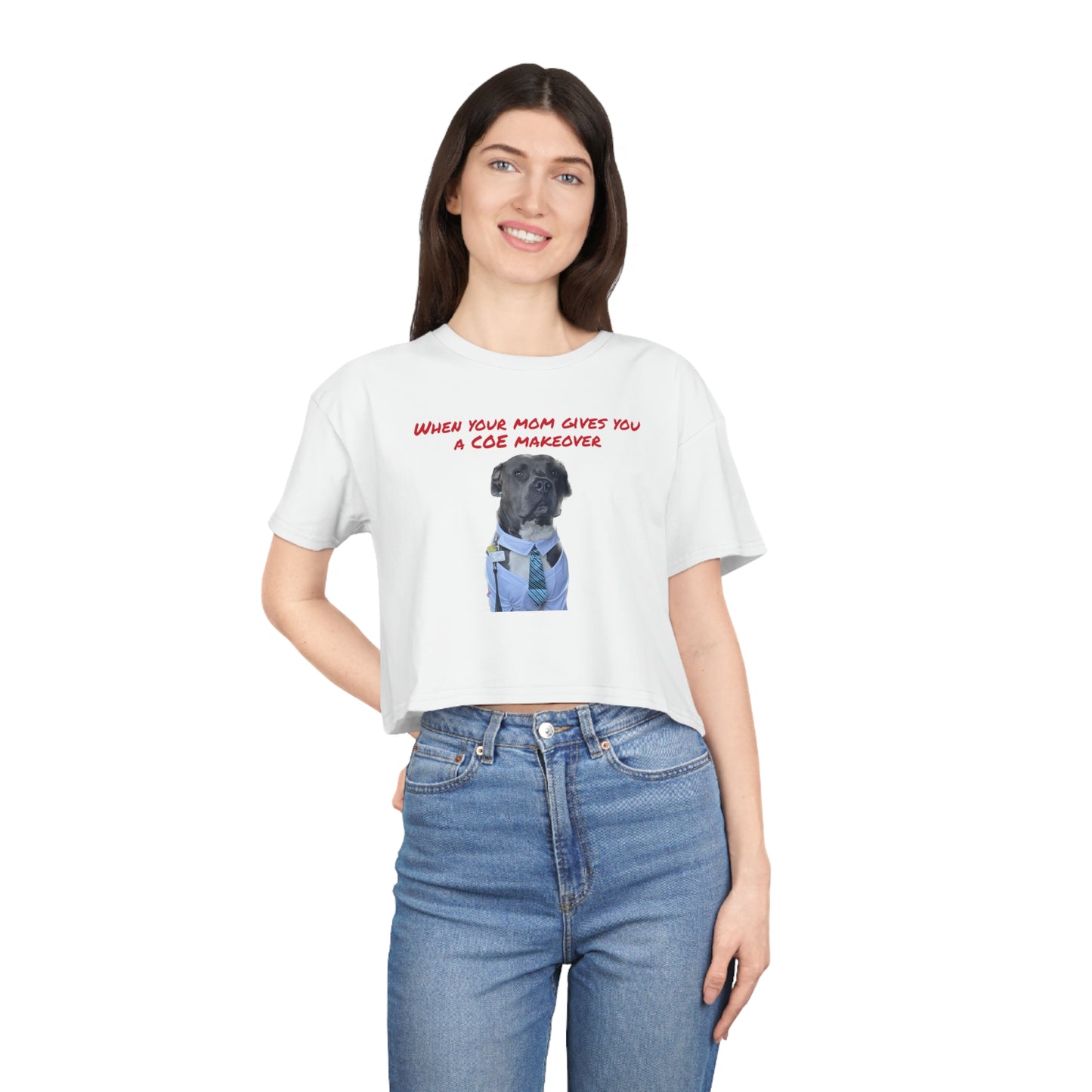 COE Makeover Women's Crop Tee: Pitbull Perfection