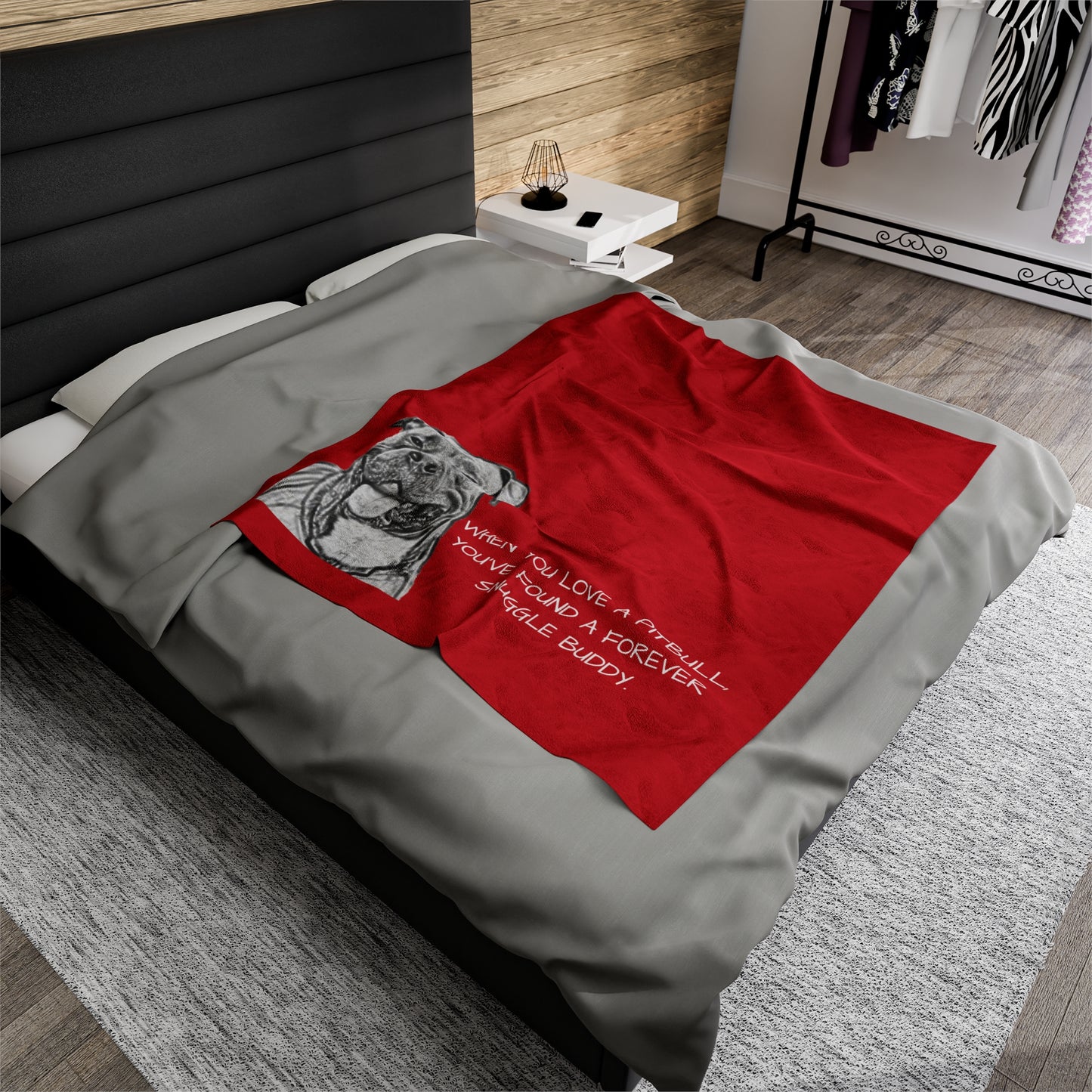 Forever Snuggle Buddy: Pitbull Blanket with Heartwarming Quote