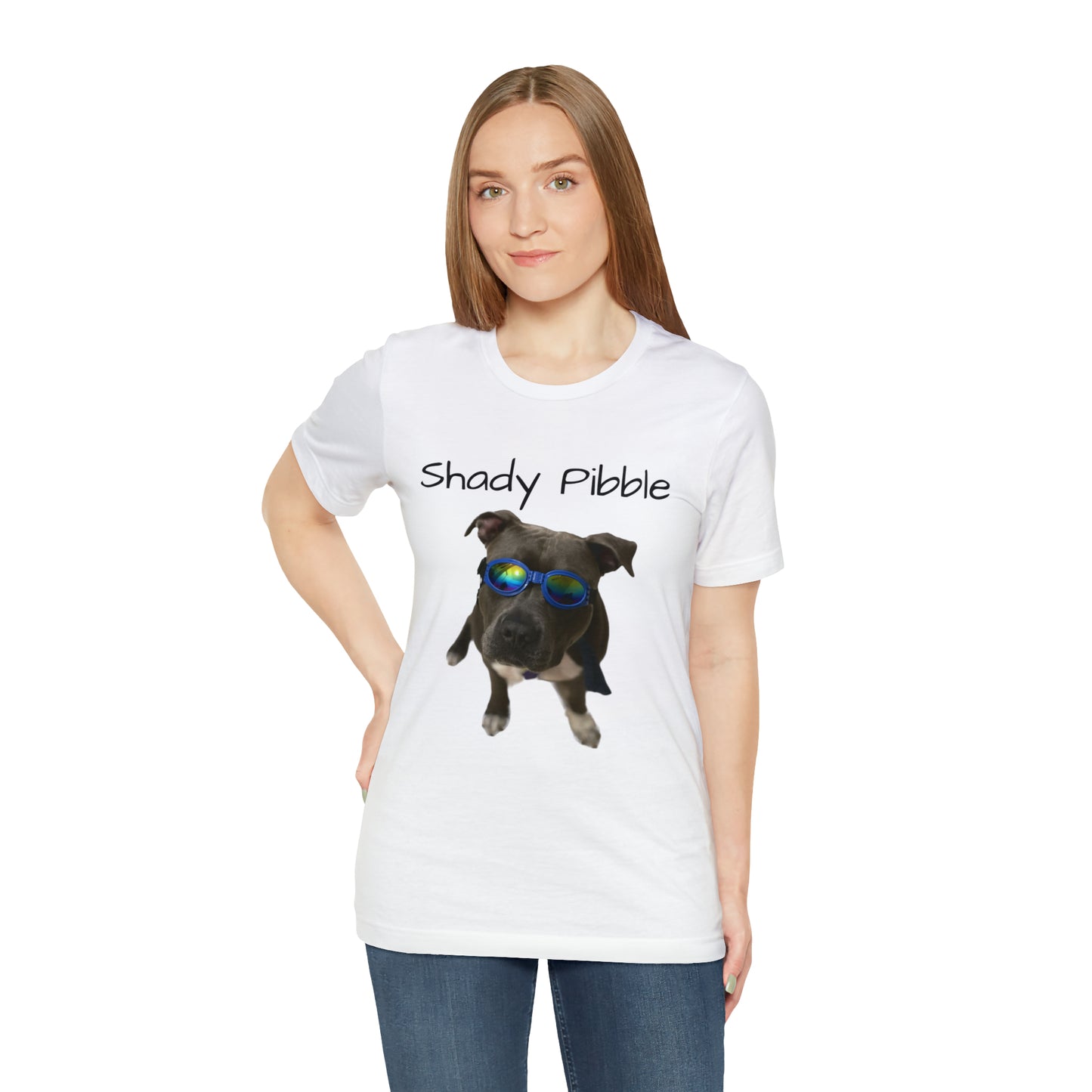 Women's Pitbull Shirt: Shady Pibble with Sunglasses