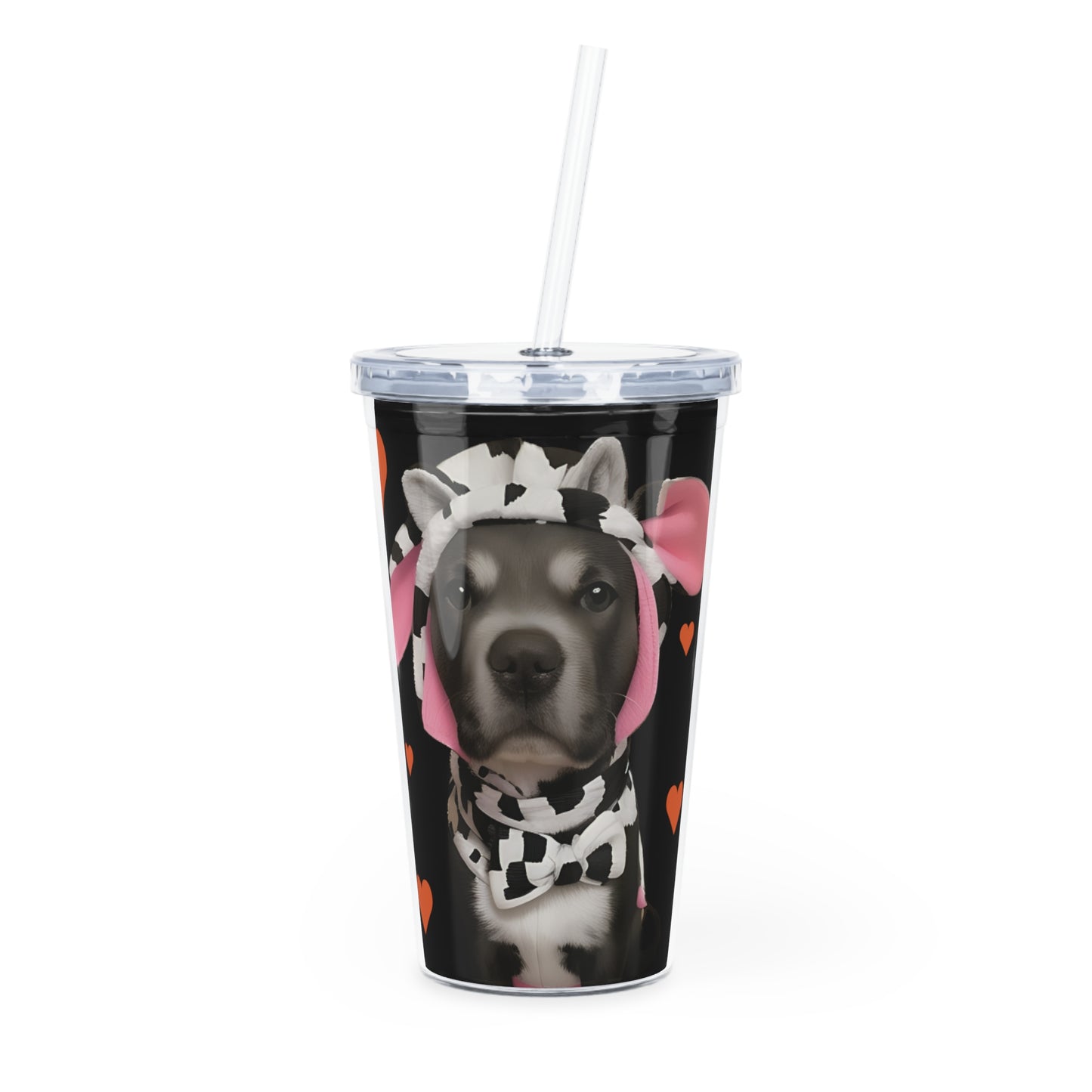 Pitbull Plastic Tumbler with Straw