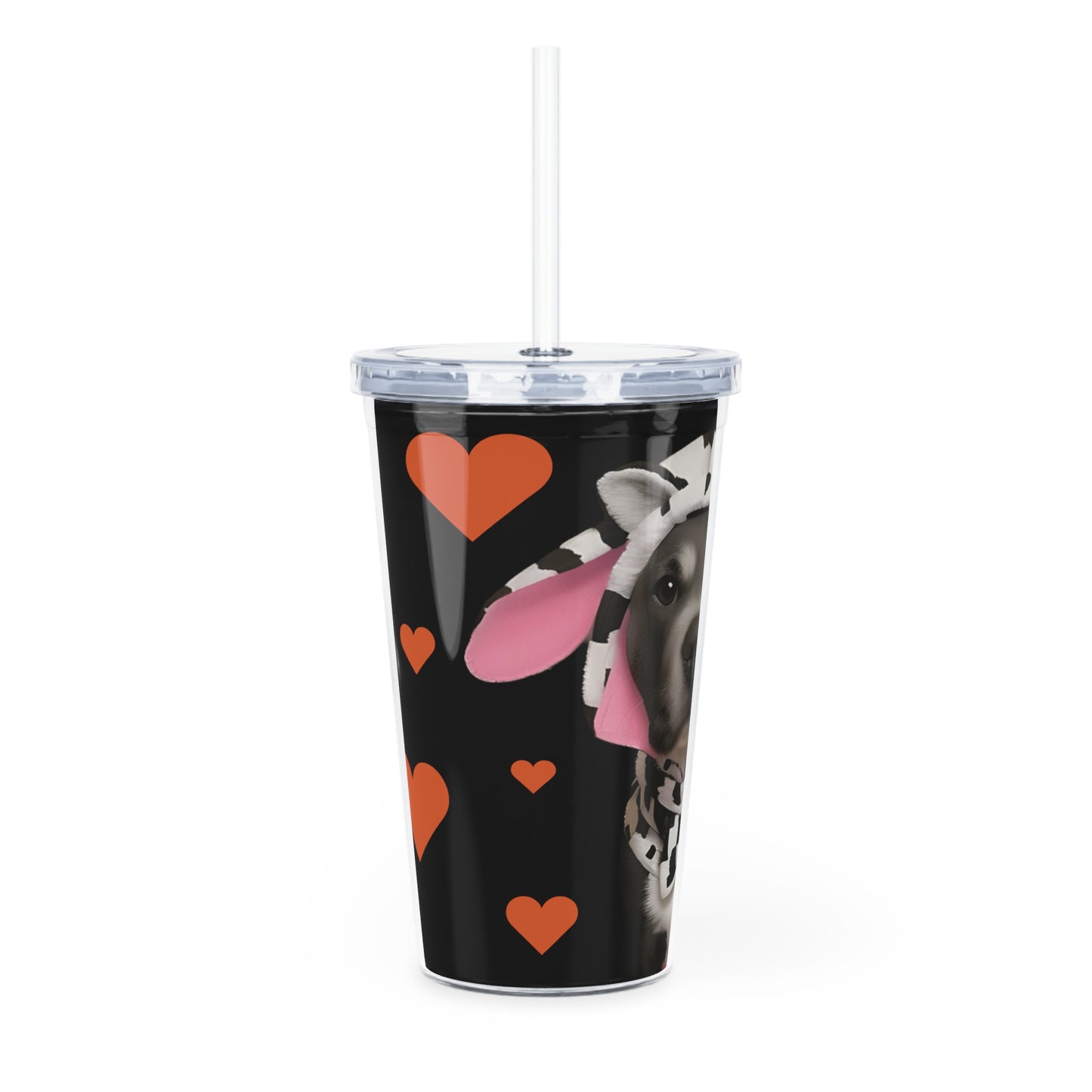 Pitbull Plastic Tumbler with Straw