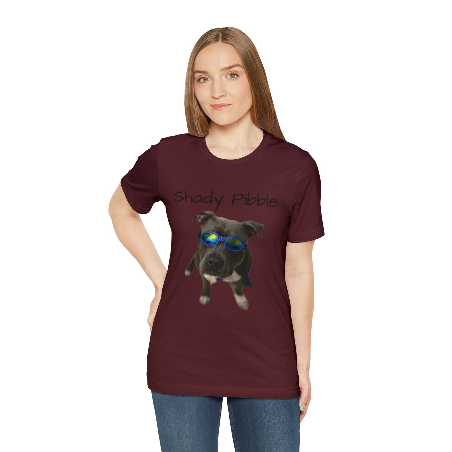 Women's Pitbull Shirt: Shady Pibble with Sunglasses