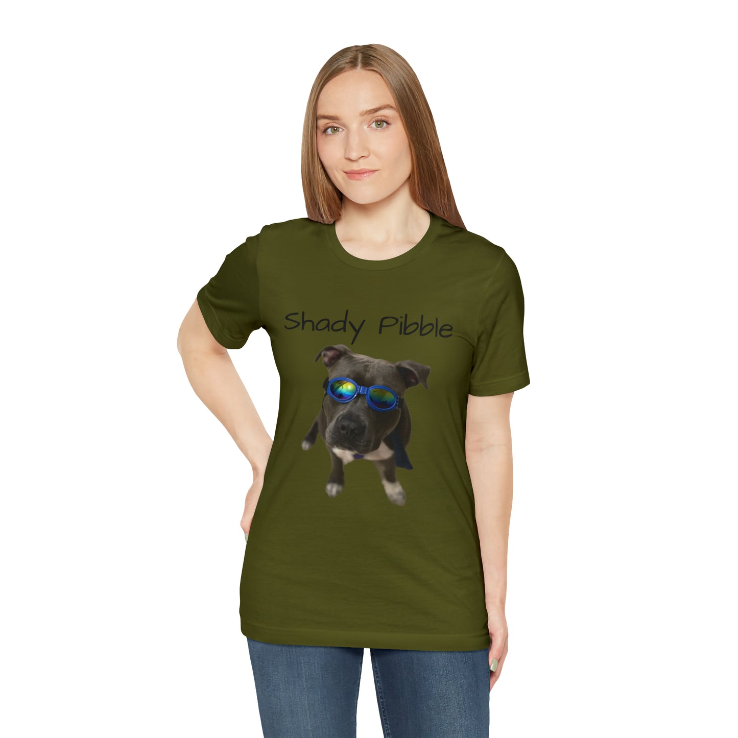 Women's Pitbull Shirt: Shady Pibble with Sunglasses