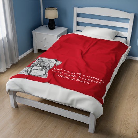 Forever Snuggle Buddy: Pitbull Blanket with Heartwarming Quote